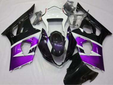 Rabatt Suzuki GSXR 1000 Motorrad Verkleidung 2003-2004 - Lila Weiss Glanzendes Schwarz