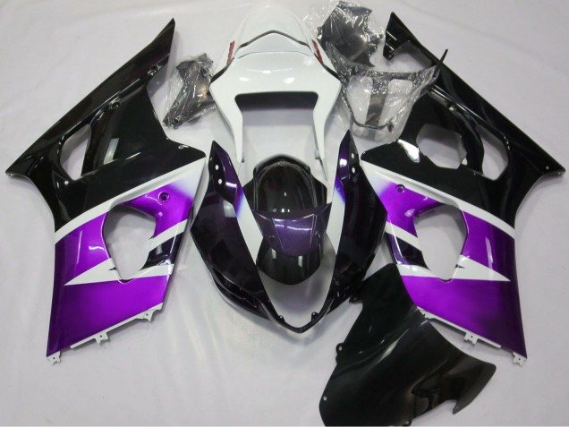 Rabatt Suzuki GSXR 1000 Motorrad Verkleidung 2003-2004 - Lila Weiss Glanzendes Schwarz