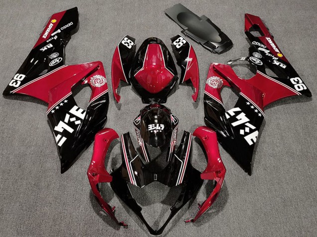 Rabatt Suzuki GSXR 1000 Motorrad Verkleidung 2005-2006 - Rot Glanzendes Schwarz Weiss