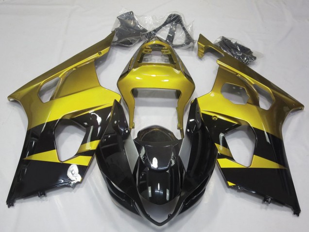 Rabatt Suzuki GSXR 1000 Motorrad Verkleidung 2003-2004 - Gelb Glanzendes Schwarz