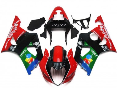 Rabatt Suzuki GSXR 1000 Motorrad Verkleidung 2003-2004 - Rot Schwarz Grun JOMO