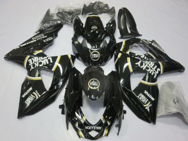 Rabatt Suzuki GSXR 1000 Motorrad Verkleidung 2009-2016 - Glanzendes Schwarz Lucky Strike