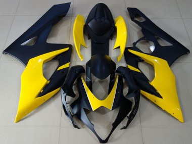 Rabatt Suzuki GSXR 1000 Motorrad Verkleidung 2005-2006 - Matt Schwarz Gelb