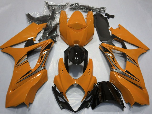 Rabatt Suzuki GSXR 1000 Motorrad Verkleidung 2007-2008 - Orange Glanzendes Schwarz OEM Stil