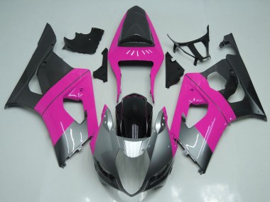 Rabatt Suzuki GSXR 1000 Motorrad Verkleidung 2003-2004 - Rosa Silber Schwarz