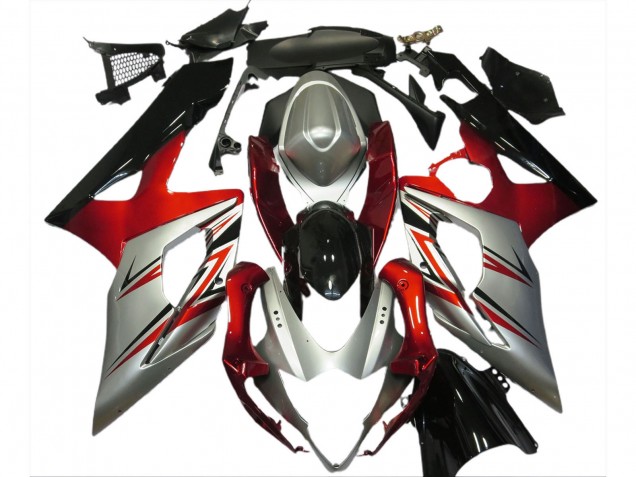 Rabatt Suzuki GSXR 1000 Motorrad Verkleidung 2005-2006 - Rot Silber Schwarz