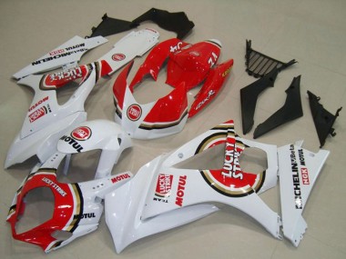 Rabatt Suzuki GSXR 1000 Motorrad Verkleidung 2007-2008 - Weiss Rot Lucky Strike