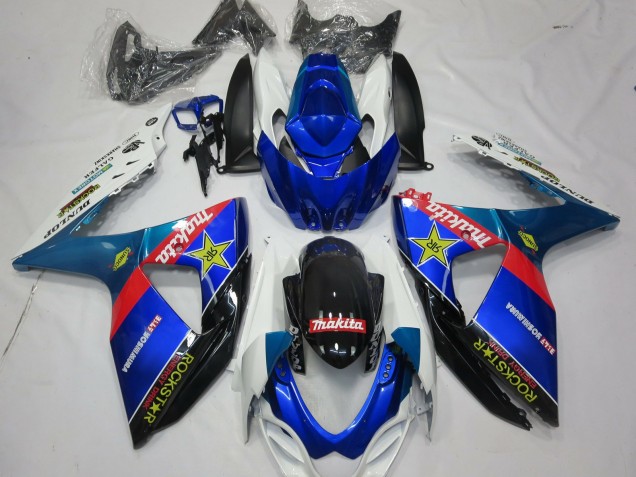 Rabatt Suzuki GSXR 1000 Motorrad Verkleidung 2009-2016 - Blau Rot Schwarz Weiss RockStar