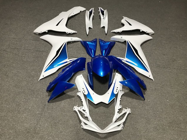 Rabatt Suzuki GSXR 600 / GSXR 750 Motorrad Verkleidung 2011-2024 - Blau Weiss Massgeschneidert