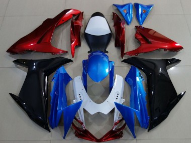 Rabatt Suzuki GSXR 600 / GSXR 750 Motorrad Verkleidung 2011-2024 - Weiss Blau Rot Schwarz