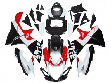 Rabatt Suzuki GSXR 600 / GSXR 750 Motorrad Verkleidung 2011-2024 - Weiss Rot Glanzendes Schwarz