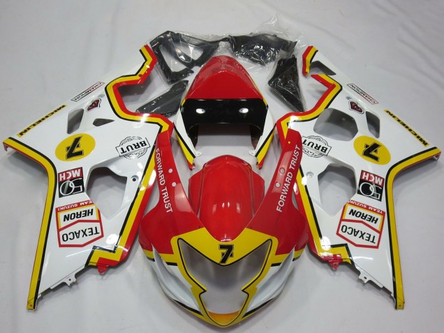 Rabatt Suzuki GSXR 600 / GSXR 750 Motorrad Verkleidung 2004-2005 - Weiss Rot Gelb