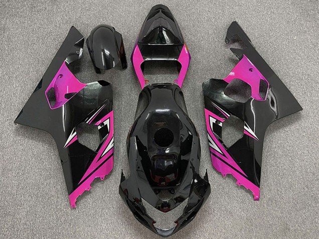 Rabatt Suzuki GSXR 600 / GSXR 750 Motorrad Verkleidung 2004-2005 - Glanzendes Schwarz Rosa