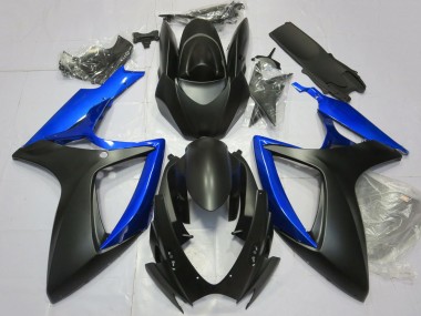 Rabatt Suzuki GSXR 600 / GSXR 750 Motorrad Verkleidung 2006-2007 - Blau Matt Schwarz