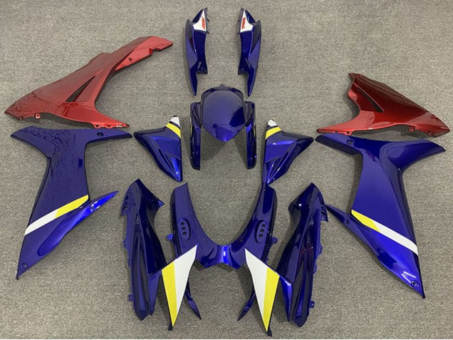 Rabatt Suzuki GSXR 600 / GSXR 750 Motorrad Verkleidung 2011-2024 - Blau Rot Weiss Gelb