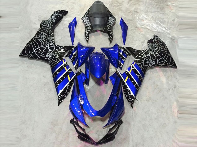 Rabatt Suzuki GSXR 600 / GSXR 750 Motorrad Verkleidung 2011-2024 - Blau Schwarz Spinne