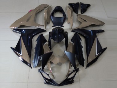 Rabatt Suzuki GSXR 600 / GSXR 750 Motorrad Verkleidung 2011-2024 - Grau Glanzendes Schwarz Matt Schwarz