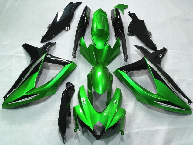 Rabatt Suzuki GSXR 600 / GSXR 750 Motorrad Verkleidung 2008-2010 - Grun Silber Glanzendes Schwarz