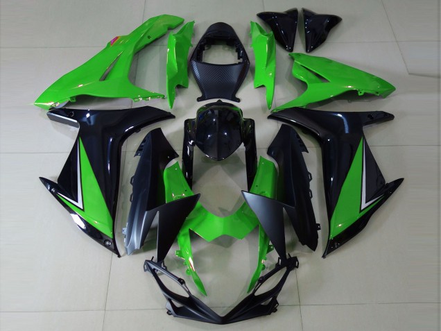 Rabatt Suzuki GSXR 600 / GSXR 750 Motorrad Verkleidung 2011-2024 - Grun Glanzendes Schwarz Matt Schwarz