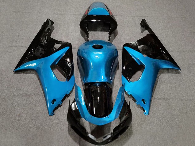 Rabatt Suzuki GSXR 600 / GSXR 750 Motorrad Verkleidung 2001-2003 - Hellblau Glanzendes Schwarz