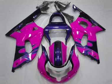 Rabatt Suzuki GSXR 600 / GSXR 750 Motorrad Verkleidung 2001-2003 - Rosa Glanzendes Blau