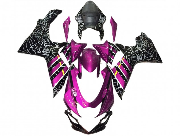Rabatt Suzuki GSXR 600 / GSXR 750 Motorrad Verkleidung 2011-2024 - Rosa Schwarz Spinne