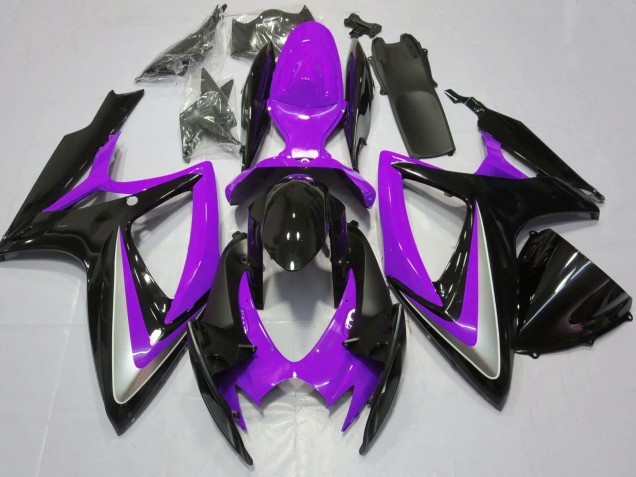Rabatt Suzuki GSXR 600 / GSXR 750 Motorrad Verkleidung 2006-2007 - Lila Glanzendes Schwarz