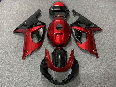 Rabatt Suzuki GSXR 600 / GSXR 750 Motorrad Verkleidung 2001-2003 - Rot Glanzendes Schwarz