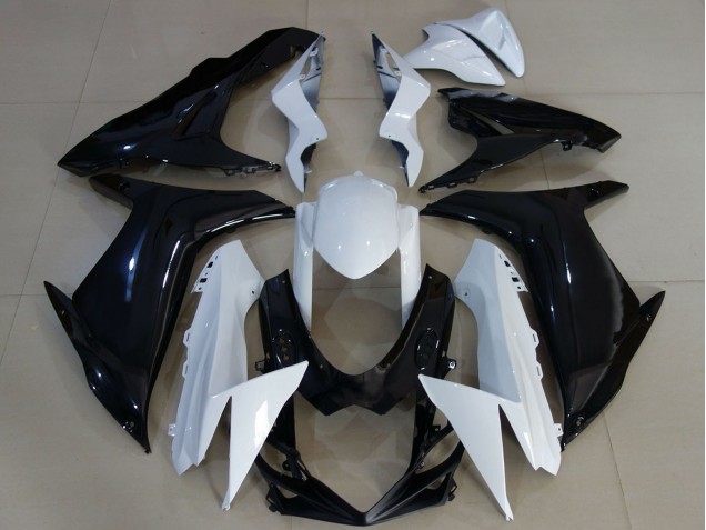 Rabatt Suzuki GSXR 600 / GSXR 750 Motorrad Verkleidung 2011-2024 - Weiss Glanzendes Schwarz