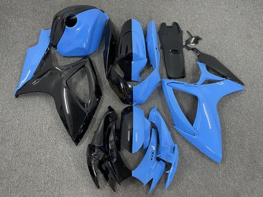 Rabatt Suzuki GSXR 600 / GSXR 750 Motorrad Verkleidung 2006-2007 - Glanzendes Schwarz Blau Geteiltes