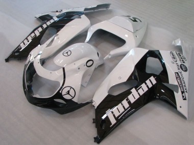 Rabatt Suzuki GSXR 600 / GSXR 750 Motorrad Verkleidung 2001-2003 - Weiss Glanzendes Schwarz Jordan Michelin