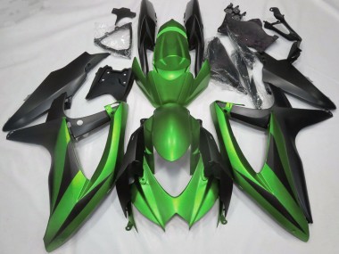 Rabatt Suzuki GSXR 600 / GSXR 750 Motorrad Verkleidung 2008-2010 - Grun Matt Schwarz