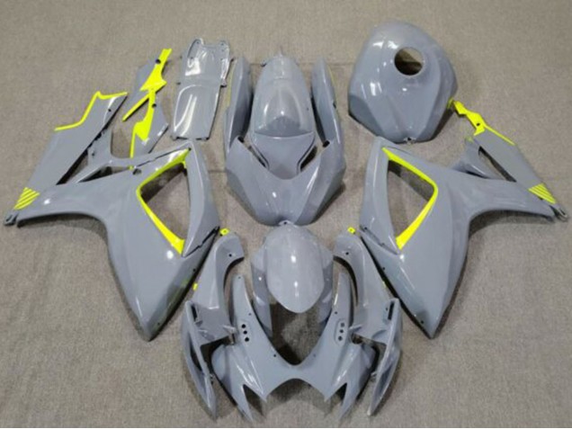 Rabatt Suzuki GSXR 600 / GSXR 750 Motorrad Verkleidung 2006-2007 - Nardo Grau Hohe Sichtbarkeit Gelb