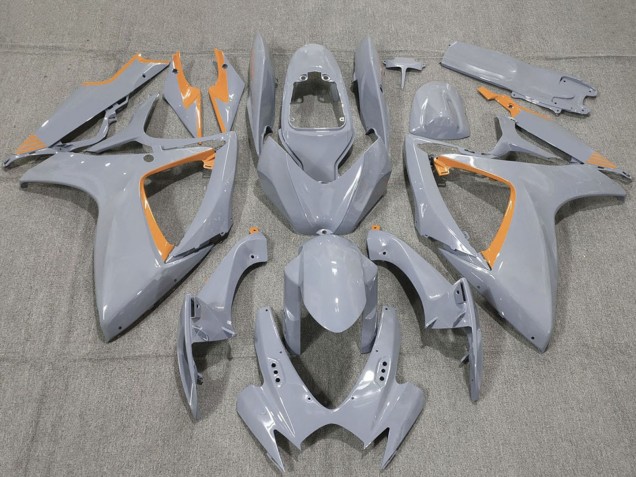 Rabatt Suzuki GSXR 600 / GSXR 750 Motorrad Verkleidung 2006-2007 - Nardo Grau und Orangemen