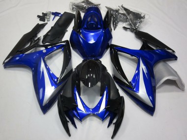 Rabatt Suzuki GSXR 600 / GSXR 750 Motorrad Verkleidung 2006-2007 - Blau Silber Glanzendes Schwarz OEM Stil