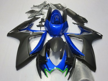 Rabatt Suzuki GSXR 600 / GSXR 750 Motorrad Verkleidung 2006-2007 - Blau Matt Schwarz Grun OEM Stil