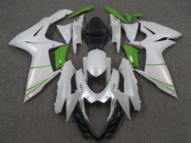 Rabatt Suzuki GSXR 600 / GSXR 750 Motorrad Verkleidung 2011-2024 - Perl Weiss und Grun