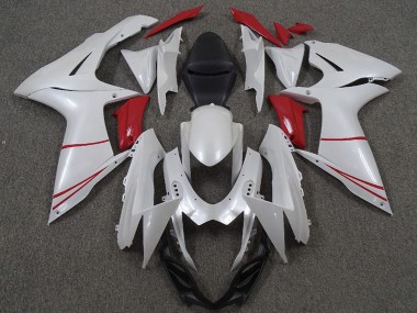 Rabatt Suzuki GSXR 600 / GSXR 750 Motorrad Verkleidung 2011-2024 - Perl Weiss und Rot