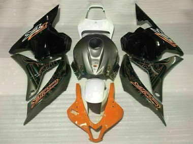 Rabatt Honda CBR600RR Motorrad Verkleidung 2009-2012 - Weiss Orange Glanzendes Schwarz