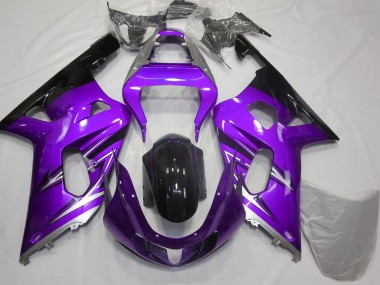 Rabatt Suzuki GSXR 600 / GSXR 750 Motorrad Verkleidung 2001-2003 - Lila Silber Glanzendes Schwarz