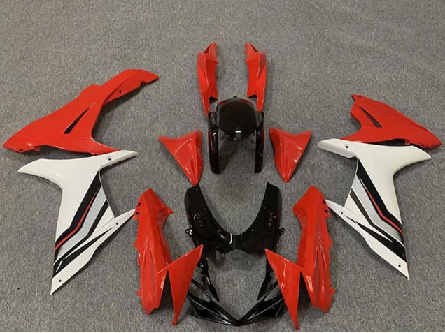 Rabatt Suzuki GSXR 600 / GSXR 750 Motorrad Verkleidung 2011-2024 - Rot Weiss Schwarz