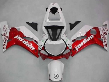 Rabatt Suzuki GSXR 600 / GSXR 750 Motorrad Verkleidung 2001-2003 - Weiss Rot Jordan Dunlop
