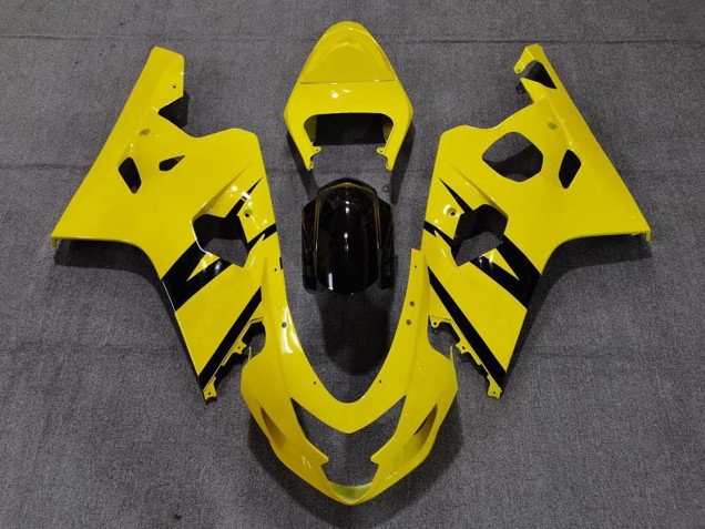 Rabatt Suzuki GSXR 600 / GSXR 750 Motorrad Verkleidung 2004-2005 - Gelb Glanzendes Schwarz OEM Stil