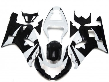Rabatt Suzuki GSXR 600 / GSXR 750 Motorrad Verkleidung 2001-2003 - Weiss Glanzendes Schwarz OEM Stil