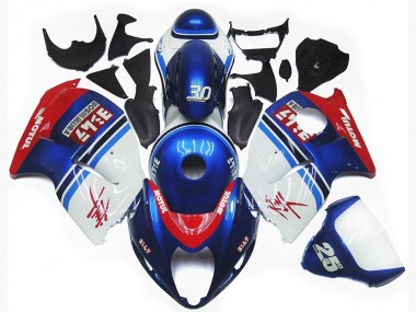 Rabatt Suzuki GSXR 1300 Motorrad Verkleidung 1996-2007 - Weiss Blau Rot Motul