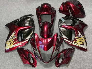 Rabatt Suzuki GSXR 1300 Motorrad Verkleidung 2008-2020 - Dunkel Rot Gold