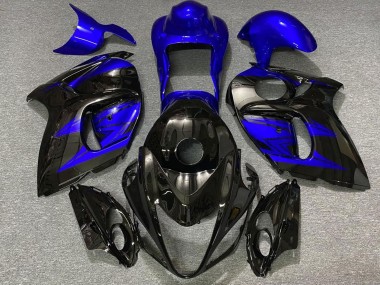 Rabatt Suzuki GSXR 1300 Motorrad Verkleidung 2008-2020 - Glanzendes Schwarz und Dunkel Blau