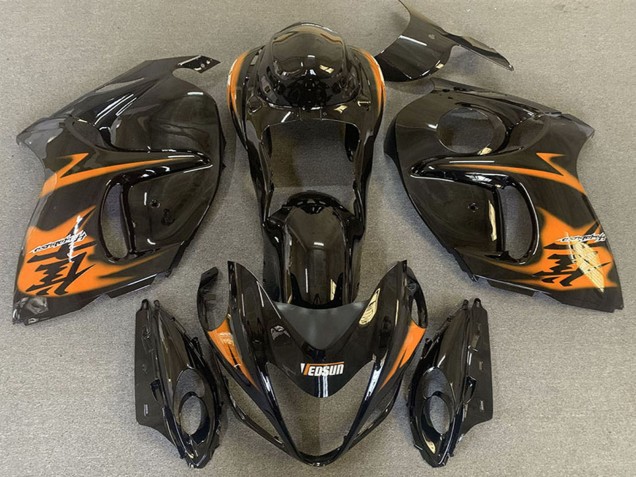 Rabatt Suzuki GSXR 1300 Motorrad Verkleidung 2008-2020 - Glanzendes Schwarz Orange