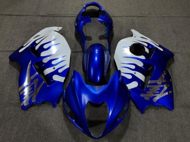 Rabatt Suzuki GSXR 1300 Motorrad Verkleidung 1996-2007 - Weiss Blau Flamme