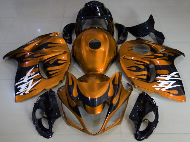 Rabatt Suzuki GSXR 1300 Motorrad Verkleidung 2008-2020 - Glanzendes Orange Schwarz